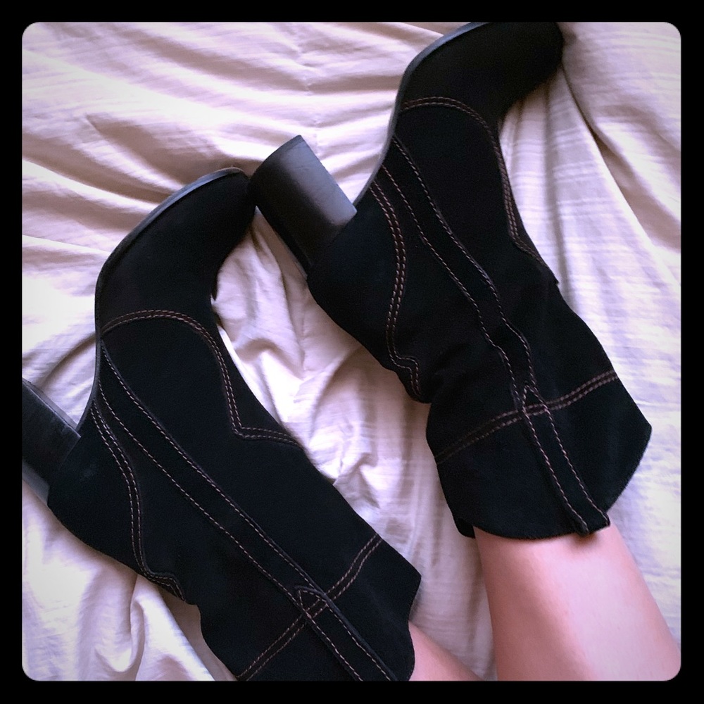 Marc Jacobs Western Boots Black Suede size 8